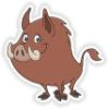 1x Wild Boar Hog Pig Smiling Trendy Funny Cool Vinyl Waterproof Sticker - 25cm / 9.8inches view 1