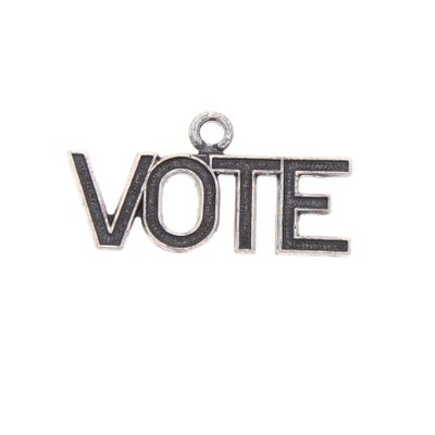 HHH Designs Vote Charm set, With Ring, sold 6 each, Antique Silver Finish,