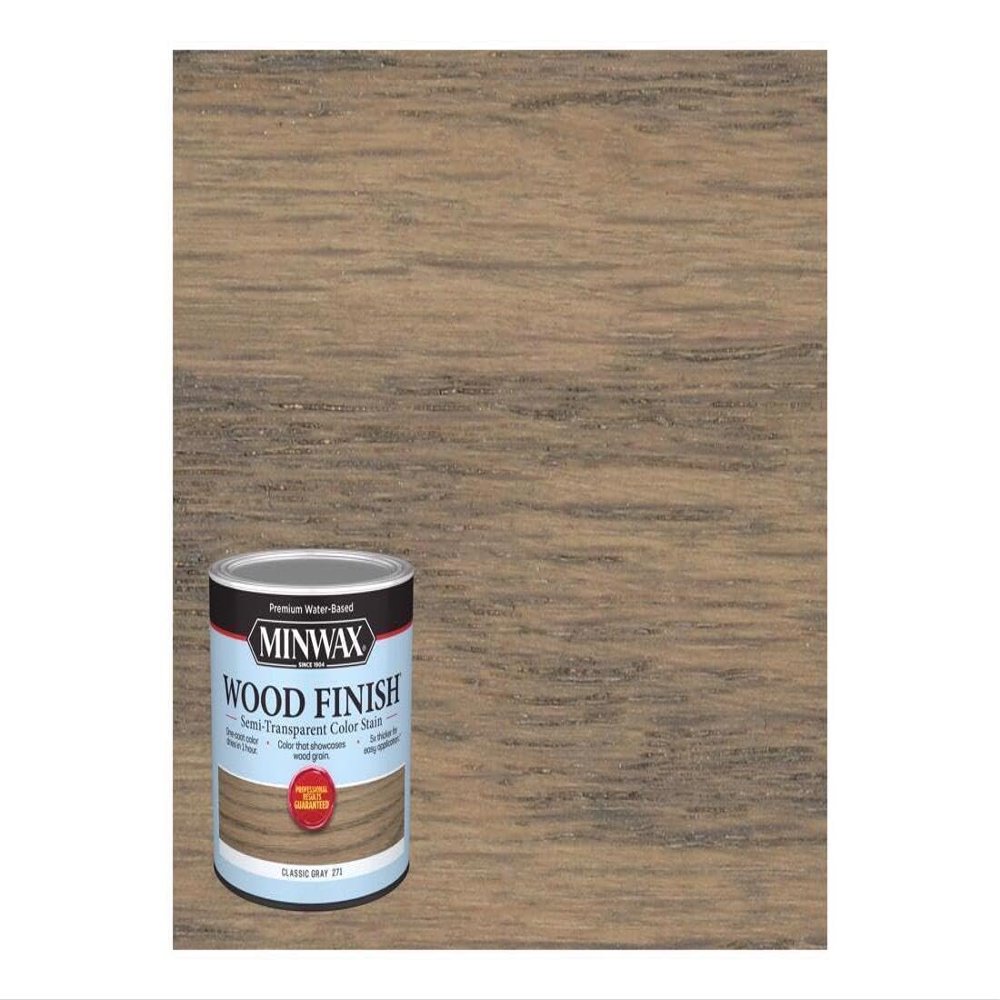 108200000 Wood Finish Stain, Water-Based, Semi-Transparent, Classic Gray, 1-Qt. - Quantity 1