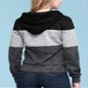 Made By Johnny MBJ WSK2302 Women's Casual Color Block Zip Up Hoodie Jacket S Black_Grey view 4