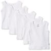 HonestBaby Sleeveless Muscle T-shirts 100% Organic Cotton for Infant Baby and Toddler Boys, Girls, 5-Pack Bright White, 2T view 1