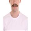 HPO Men's Human Hair Mustache Cosplay Facial Hair (Dark Brown) view 1