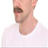 HPO Men's Human Hair Mustache Cosplay Facial Hair (Dark Brown) view 2