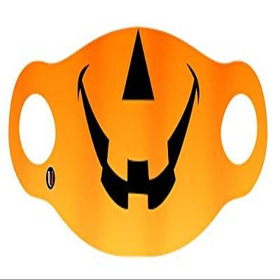 Adult Reusable Face Cover with 1/8th Inch Foam - Pumpkin Face Mask Design