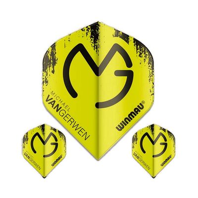 Winmau Mega Standard Michael Van Gerwen Dart Flights, MvG Green Splatter, 75 Micron (3 Sets)