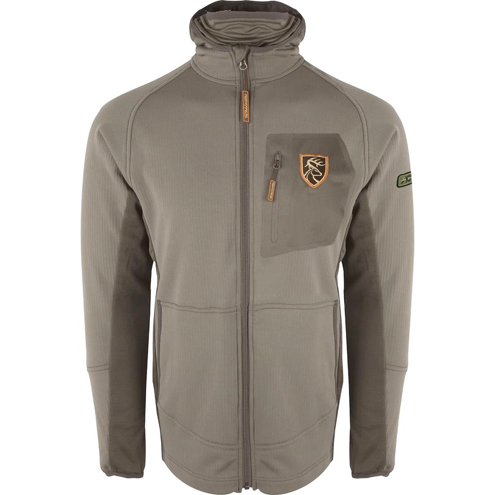 Drake Waterfowl Pursuit Full Zip Hoodie with Agion Active XL Charcoal 2Xlarge