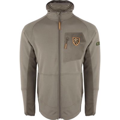 Drake Waterfowl Pursuit Full Zip Hoodie with Agion Active XL Charcoal 3Xlarge