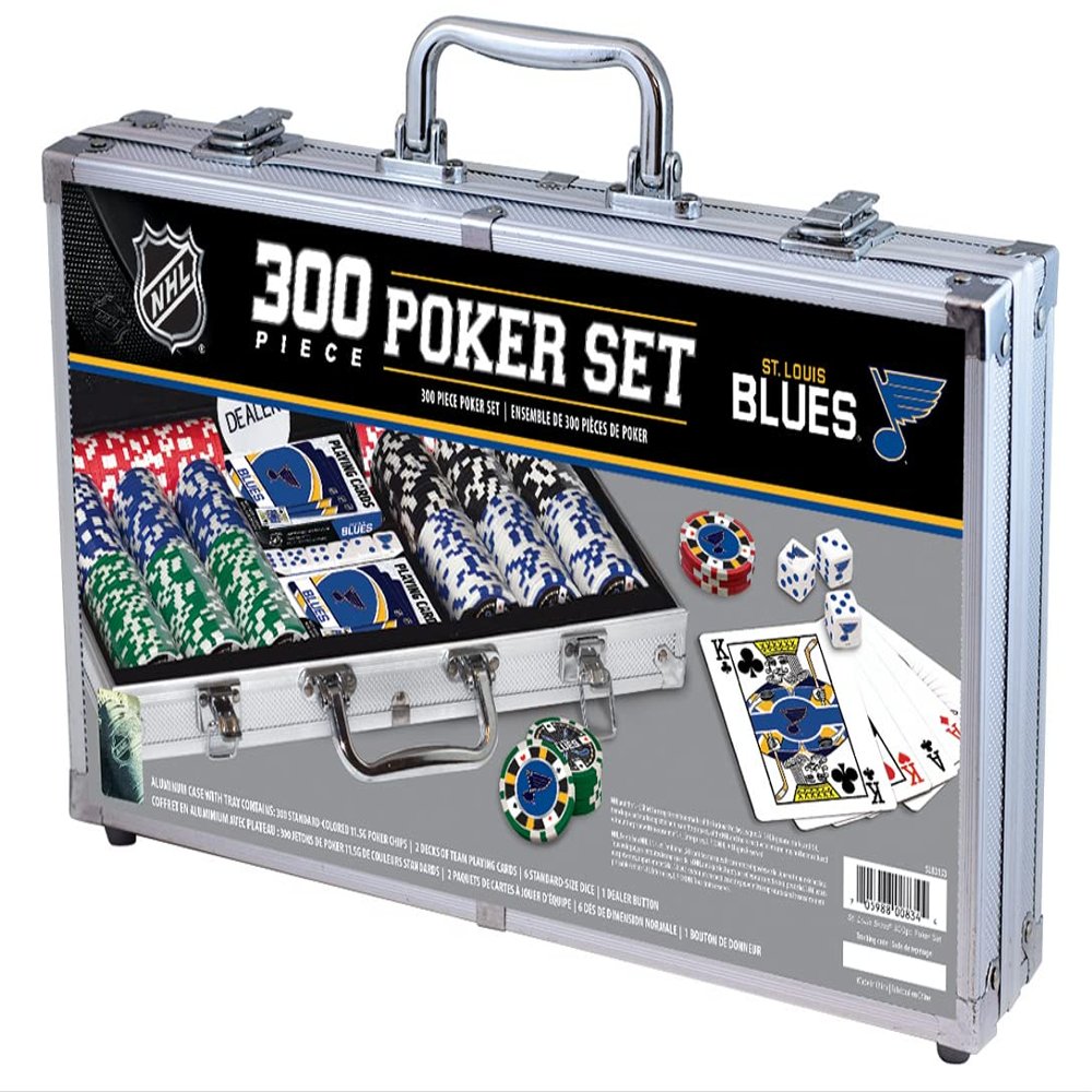 Masterpieces Game Day - NHL St. Louis Blues - 300 Piece Poker Chip Set, Casino Style