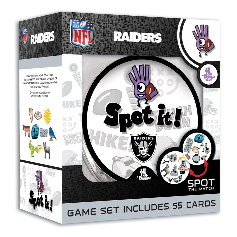 MasterPieces Game Day - NFL Las Vegas Raiders Spot It Game for Kids, Adults, and Family