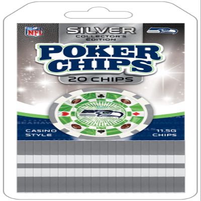 Masterpieces Casino - NFL Seattle Seahawks - 20 Piece Team Poker Chips Silver Edition