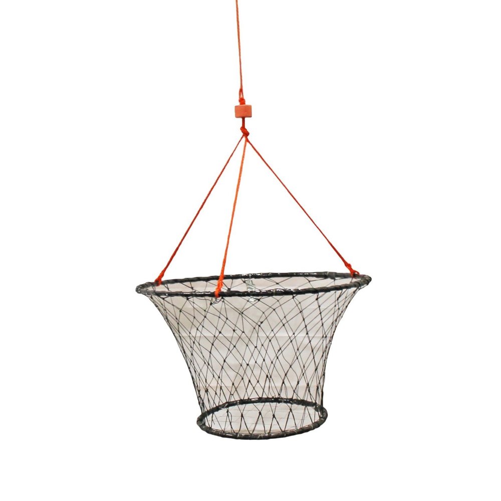 KUFA Rubber Wrapped Steel Ring Crab Trap (Size:30) with 50' Rope CT88N