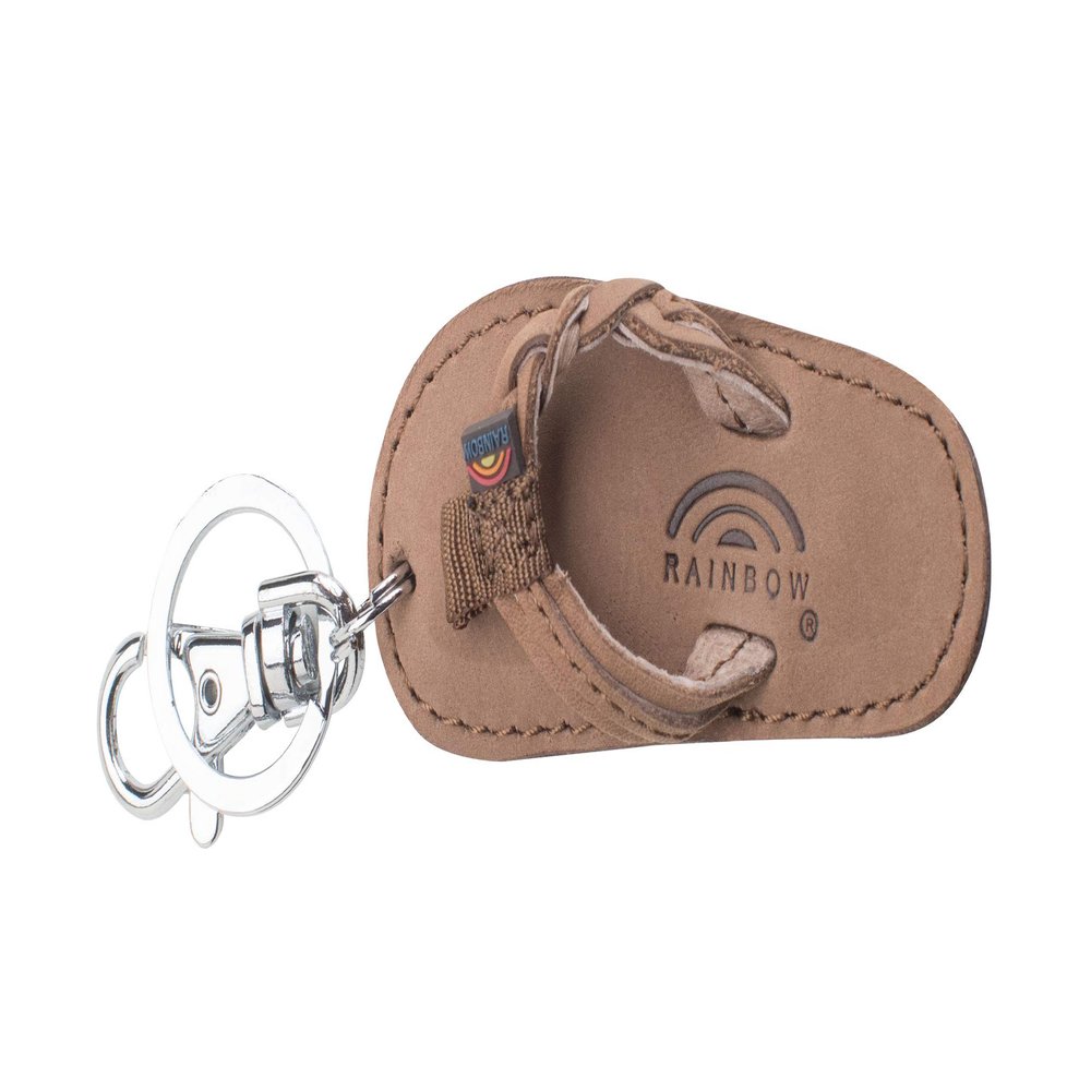 Rainbow Sandals Leather Flirty Braidy Key Chain - Expresso