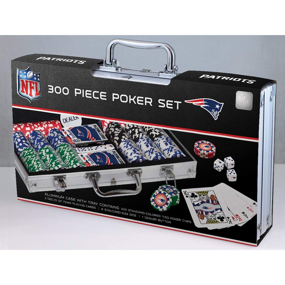 MasterPieces Game Day - NFL New England Patriots - 300 Piece Poker Chip Set, Casino Style
