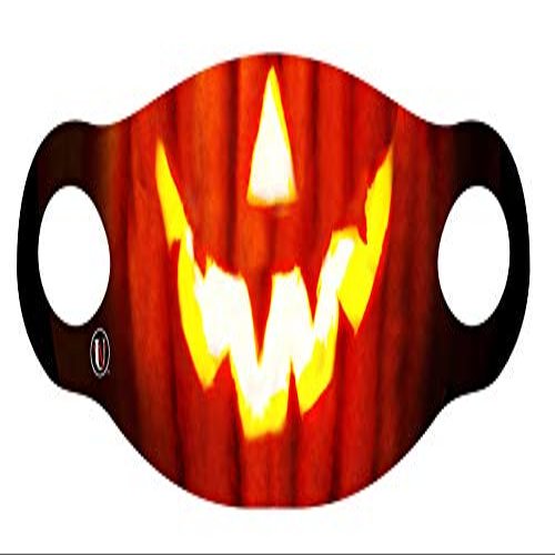 Adult Reusable Face Cover with 1/8th Inch Foam - Jack-O-Lantern Mask Design