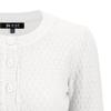 YEMAK Women's Cropped Cardigan Sweater  3/4 Sleeve Crewneck Basic Classic Casual Button Down Soft Crochet Knit Top MK3514-White-L view 4