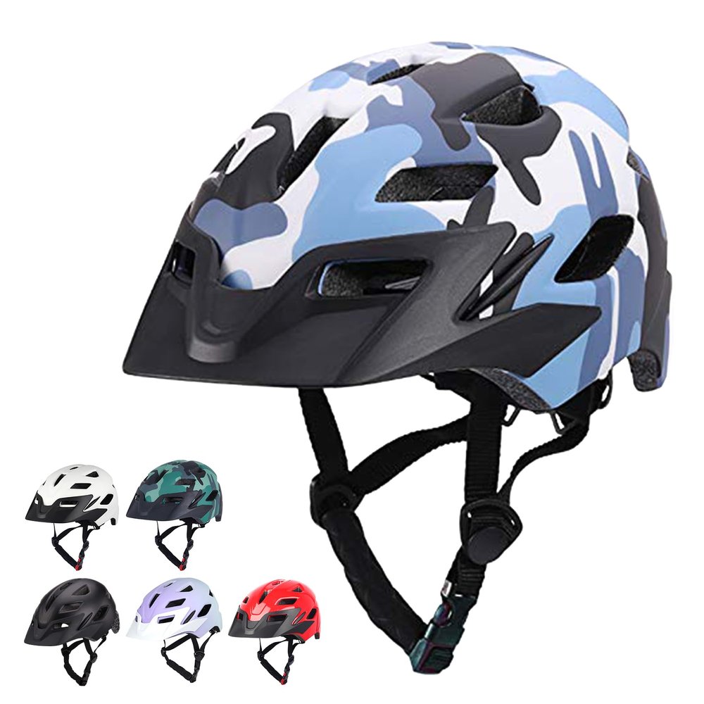 Bilaki Kids Bike Helmet, Adjustable Toddler Youth Helmet with Detachable Visor & LED Light for Boys Girls Ages 2-14, Multi-Sport Helmet for Cycling Scooter Skating, 2 Sizes