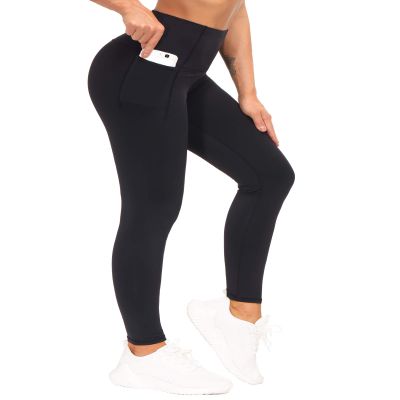 THE GYM PEOPLE Tummy Control Workout Leggings with Pockets High Waist Athletic Yoga Pants for Women Running, Fitness (Black-1, X-Large)