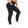 THE GYM PEOPLE Tummy Control Workout Leggings with Pockets High Waist Athletic Yoga Pants for Women Running, Fitness (Black-1, X-Large) view 1