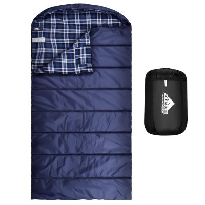 AGEMORE Cotton Flannel Sleeping Bag for Adults, Lightweight XXL Cotton Sleeping Bag for Camping Backpacking or Hiking, Water Resistant & Comfortable for Big and Tall, Fit for Warm & Cool Weather