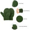 Kids Toddler Mittens Soft Knitted Gloves Winter Warm Stretch Mitten for Baby Boys and Girls Green view 3