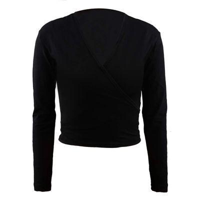 Ballet Wrap Top Girls Dance Sweater for Girls Long Sleeve Cardigan for Kids Toddler Black X-Large