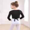 Ballet Wrap Top Girls Dance Sweater for Girls Long Sleeve Cardigan for Kids Toddler Black X-Large view 4