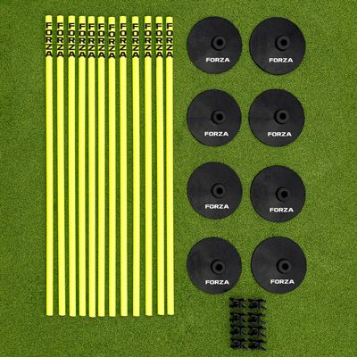 FORZA Pro Adjustable Hurdle Set | Speed & Agility Training with Rubber Bases or Steel Ground Spikes for Extra Stability  Available in 4ft & 5ft Heights (with Rubber Base, 5ft)
