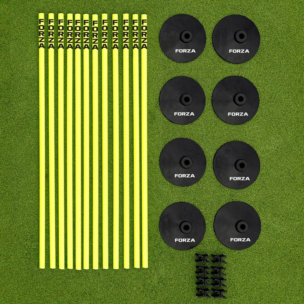 FORZA Pro Adjustable Hurdle Set | Speed & Agility Training with Rubber Bases or Steel Ground Spikes for Extra Stability  Available in 4ft & 5ft Heights (with Rubber Base, 5ft)
