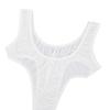 QinCiao Women's See Through High Cut One Piece Backless Thong Brazilian Bikini Monokini Swimsuits White One Size view 4