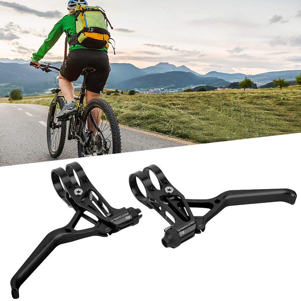 VGEBY 1 Pair Brake Lever, Adjustable Mountain Brake Handlebar, Aluminium Alloy, Black, 11.5x9.5cm/4.53x3.74inch