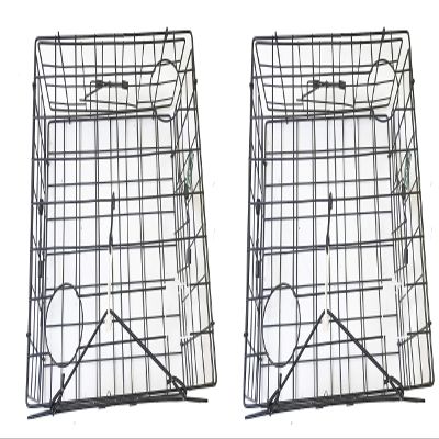 2-Pack of KUFA Vinyl Coated Crab Trap with 4 Single Way Entrance (Size: 24"x24"x12"H) S60Cx2