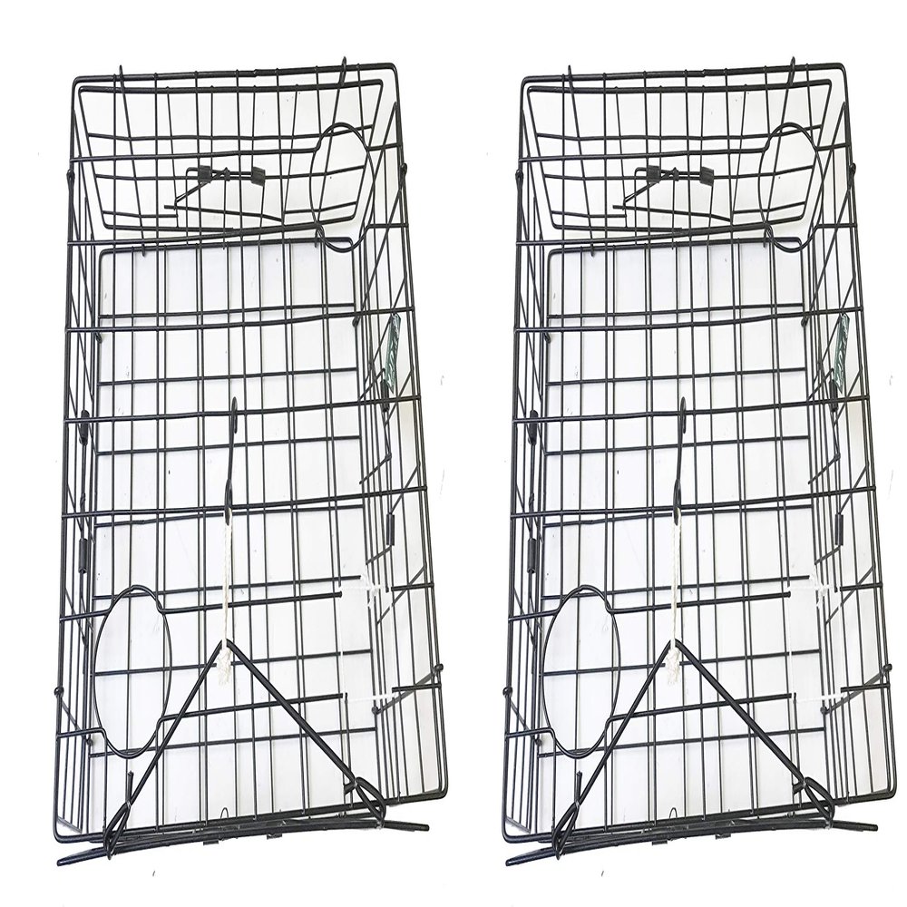 2-Pack of KUFA Vinyl Coated Crab Trap with 4 Single Way Entrance (Size: 24"x24"x12"H) S60Cx2