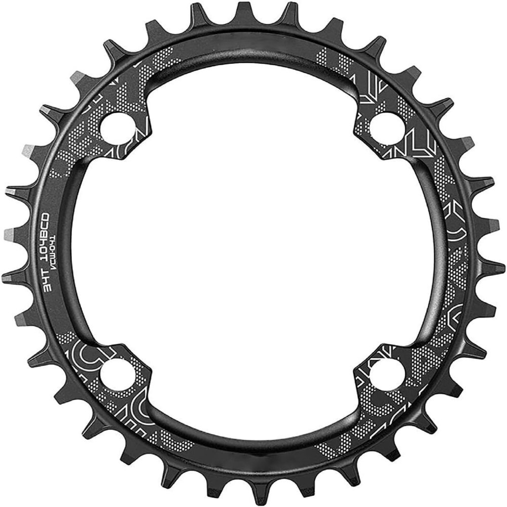Round Oval 104BCD 32T 34T 36T 38T 40T 42T 44T 46T 48T 50T 52T Narrow Wide Single Chainring 1X System AL7075 CNC Ultralight Bicycle Bike Chainwheel Chain Ring 8/9/10/11-Speed (Black Round, 50T)