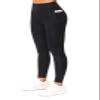 THE GYM PEOPLE Tummy Control Workout Leggings with Pockets High Waist Athletic Yoga Pants for Women Running, Fitness Silver/Black view 3