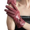 Ealafee Wrist Length Leather Gloves Full Fingers Mittens Winter Leather Gloves for Women view 2