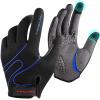 Tanluhu Cycling Mountain Bike Biking Gloves for Men Women Outdoor Full Finger Workout Touch Screen Anti-Slip Shock-Absorbing MTB Road Bicycle Gloves(Navy) view 1
