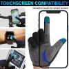 Tanluhu Cycling Mountain Bike Biking Gloves for Men Women Outdoor Full Finger Workout Touch Screen Anti-Slip Shock-Absorbing MTB Road Bicycle Gloves(Navy) view 2