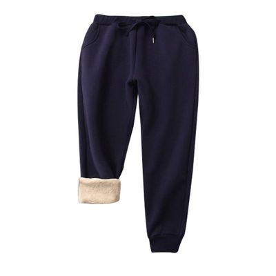 Snoly Women's Winter Fleece Sweatpants Running Active Thermal Sherpa Lined Jogger Pants (1#Blue, X-Small)