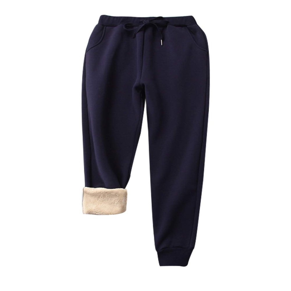 Snoly Women's Winter Fleece Sweatpants Running Active Thermal Sherpa Lined Jogger Pants (1#Blue, X-Small)