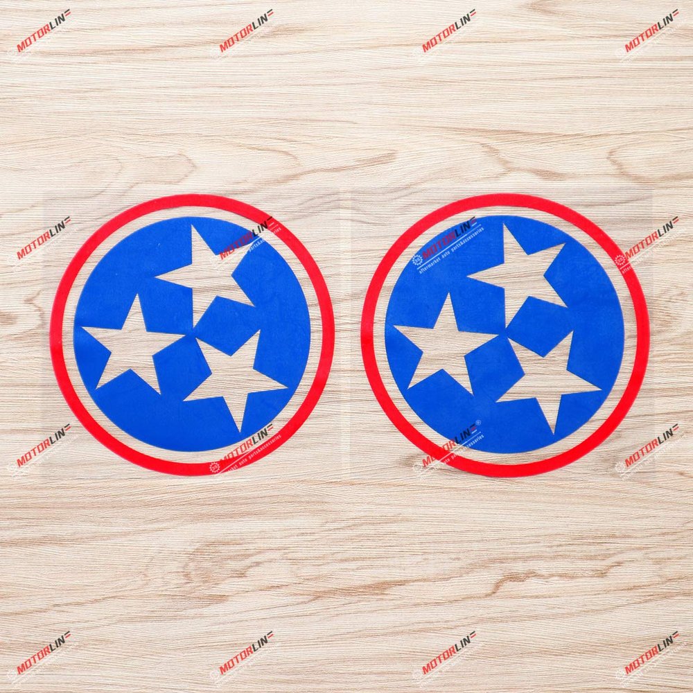 Tennessee State Flag Car Sticker Decal Vinyl 3 Stars v2