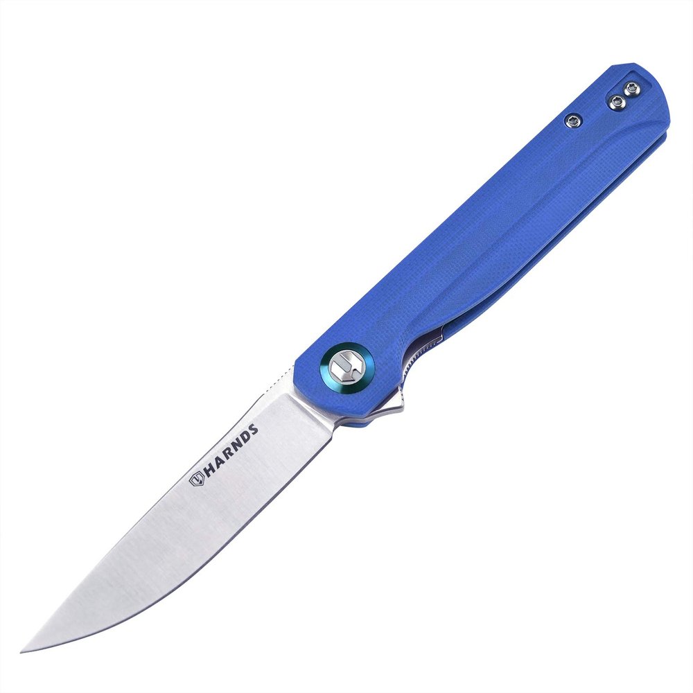Harnds Wind Pocket Knife Flipper 14C28N Steel G10 Handle Folding Knife Ball Bearing with 2-Position Clip for Camping Survival and EDC