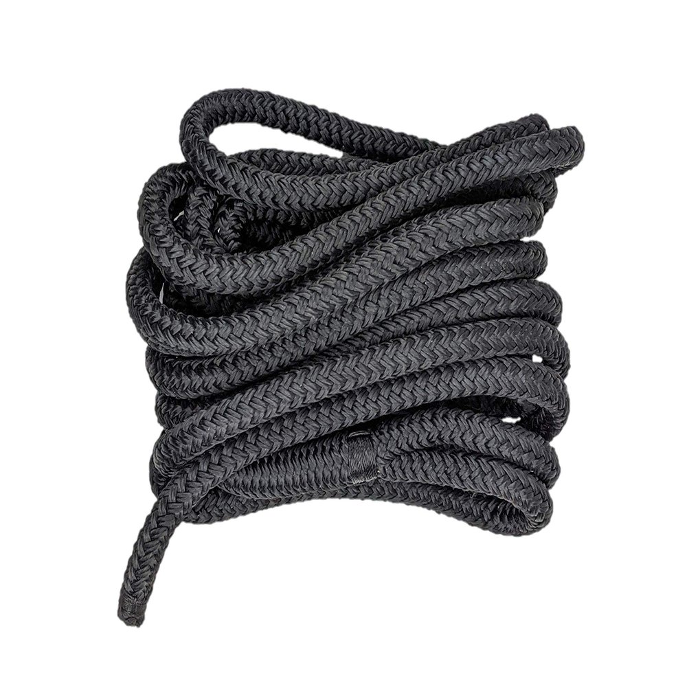 South Bend Rope Marine Grade Double Braided Nylon Dock Line w/Eye Splice (Black, 3/4-inch x 35 feet)
