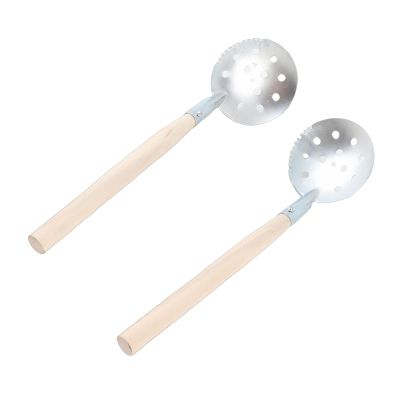 RiToEasysports 2Pcs Winter Ice Fishing Scoop Wooden Handle Iron Winter Ice Fishing Ice Scoop Skimmer for Outdoor Ice Fishing Other Fishing Tools and Accessories