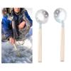 RiToEasysports 2Pcs Winter Ice Fishing Scoop Wooden Handle Iron Winter Ice Fishing Ice Scoop Skimmer for Outdoor Ice Fishing Other Fishing Tools and Accessories view 2