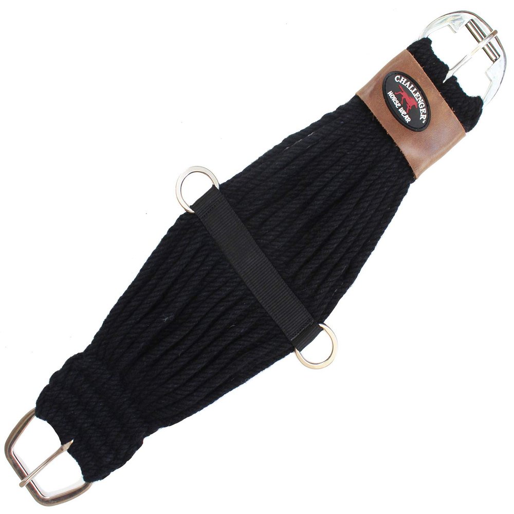 Horse 24" Western 27 Strand Double Weave Black Mohair Roper Cinch 97RT07BK-24
