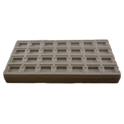 N'icePackaging 6 Qty Seal-Grey 28 Earring Slot Flocked Storage Tray Inserts - for Merchandise Jewelry & Organization