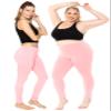 Women's Cotton Full Length Leggings Light Pink 4X view 2