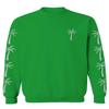 0318. Cool Graphic Surfer Society Summer California Palm Tree Beach Men's Crewneck Sweatshirt (Irish Green X-Large)