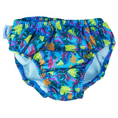 FINIS Reusable Swim Diaper for Babies - Snap Closure - UPF 50 & Up Sun Protection - Leak-Resistant Fit - Fish - 2XL