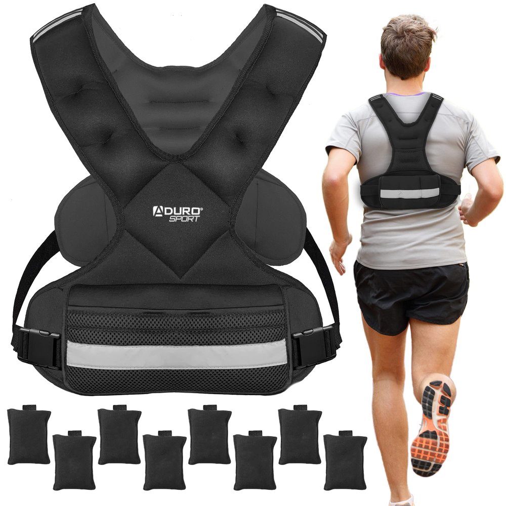 "Aduro Sport Adjustable Weighted Vest Workout Equipment, 26lbs-46lbs Body Weight Vest for Men, Women, Kids"